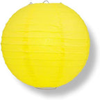 PaperLanternStore.com 12" Yellow Paper Lantern Party Pack with Remote Controlled LED Lights (10-Pack Combo Kit) - Image 2