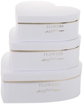 Set of 3 Heart Shaped Gift Boxes with Ribbon Bow Clear Window Decorative Heart Gift Flower Wrapping Boxes for Wedding, Birthday, Anniversary, Valentine's Day, Mother's Day, Baby Showers (White) by Lassos+Boutique