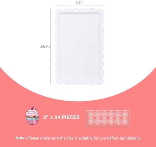 10 Pcs Dessert Table Display Set,with 6 Pcs 3-Tier Cupcake Stands & 4 Pcs Food Serving Trays- Cookie Tray Rack Cake Display Tower for Wedding, Baby Shower, Tea Party, Birthday Decorations - Image 4