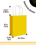 qiqee 100PCS Gift Bag with Handles Bulk Bright Yellow Paper Bags Multiple Uses (8.3"x3"x6"inch Small Size) - Image 5