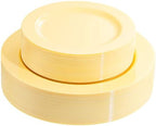 FLOWERCAT 60PCS Yellow Plates - Heavy Duty Yellow Plastic Plates Disposable 10.25inch & 7.5inch for Birthday Party/Wedding/Spring - Serve for 30 guests by FLOWERCAT