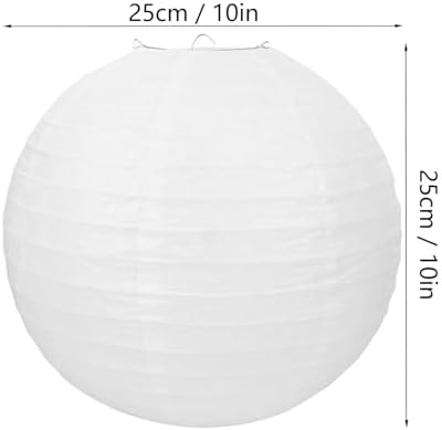30 Pack 10 Inch Elegant White Round Paper Lanterns for Party Decorations, Weddings, Birthdays - Image 2