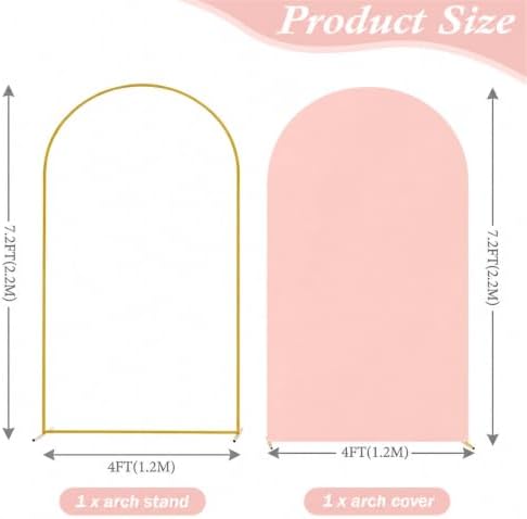 Arttown 7.2FT Arch Backdrop Stand and Pink Arch Cover Set - Image 2