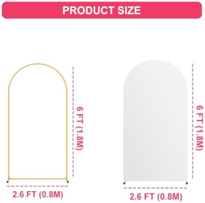 6FT Arch Backdrop Stand and White Cover Set,Balloon Arch Stand - Image 3