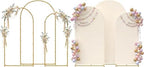 Toolterritary Set of 3 Metal Arch Backdrop Stand with Cover Set, (8FT, 7.2FT, 6.6FT Wedding Arch and Cover Set), Backdrop Arch for Party, Baby Shower, Birthday, and Graduation Ceremony by Unknown