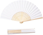 Paper Hand Fans, 8.3 Inch Foldable Handheld Fans for Wedding Favors, Party Decorations, Bridal Shower, Baby Shower, Summer Cooling, (White 50pcs) by ffscafscn