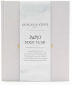 Duncan & Stone Baby Book First Year Memory Keepsake, Linen, Lilac by DuncanStonePaperCo