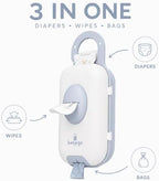 Diaper Bag Wipe Dispenser Blue | 3-in-1 Portable Diaper Caddy Organizer, Baby Wipe Holder with Disposable Bags | Baby Essentials for Newborns, Toddlers, Travel & Baby Shower Gifts - Image 2
