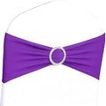 50 Pack Purple Chair Sashes, Purple Chairs Bands for Wedding Party Decor, Spandex Chair Bows with Buckle for Banquet Bridal Shower Decoration, Chair Ties by JFDYDM