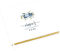 Andaz Press Personalized Baby Shower Guestbook with Gold Accents, Blue Florals Custom Name, Date, White Guest Sign in Registry 120 Pages 8.5 X 8.5 Memories Book for DIY, Scrapbook, Photo Album by AndazPress