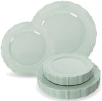Tinybee 60PCS Sage Green Plates - Heavy Duty Sage Green Disposable Plates by Tinybee
