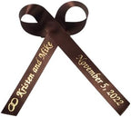25 Personalized Ribbons Assesmbled Bows Custom Bridal Shower Favor Party Favors Custom Wedding Ribbon Bridesmaid Memorial Ribbons Funeral Baby Invitations Mis XV años Quinceanera (Brown) by AmysBubbling