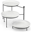 MALACASA Round 3 Tier Serving Tray, 10 Inch White Porcelain Dessert Stand by MALACASA