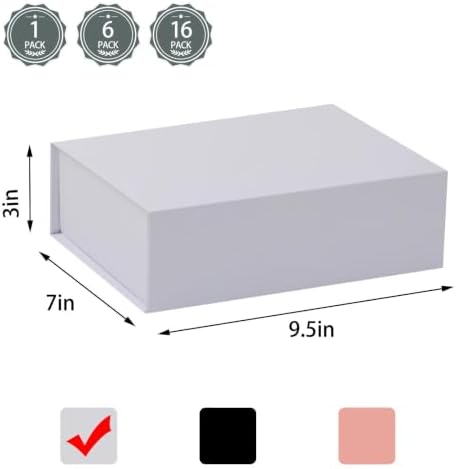 iloMAOZX White Gift Box, 9.5x7x3 Inch Gift Boxes for Presents & Packaging - Image 2
