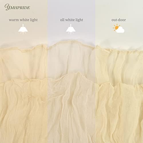 12 Pack Cheesecloth Table Runner 35 x 120 inch Long Boho Cheese Cloth Gauze Table Runners Cream Semi Sheer Table Runner for Wedding Decor, Bridal Shower, Birthday Party (Ivory) - Image 5