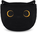 Cute Black Cat Round Basket - Cotton Rope Baskets Large Baby Laundry by Hkojewp