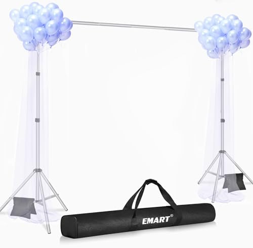 EMART Backdrop Stand 10x8.5FT Adjustable Back Drop Stand for Party -Silver - Image 2