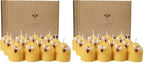 DEYBBY Natural Beeswax Candles Bulk Set of 12, Small Bees Wax Votive Candles with Little Bee Decorations as Housewarming Birthday Event Gift Party Favor (Yellow) (Pack of 2) by DEYBBY