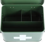 Lassos Boutique Retro Enameled First Aid Box for Medicine Storage and Home Decor with Lid and Removable Tray (Green/White) - Image 3