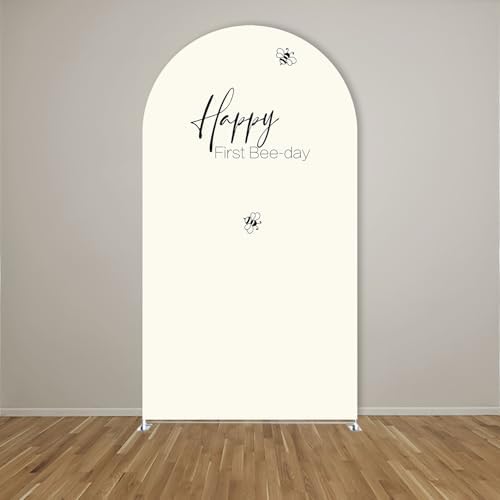 Arch Backdrop Cover Happy Sweet Bee Day Baby Shower Prop Chiara Arch Wall Yellow Honeycomb Bee 1st Birthday Party Baptism Fiesta Parties Decorations (5FT,4681) - Image 2