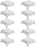 VidaFete Classic Series 10 Pack 52 * 52inch White Square Tablecloth by VidaFete