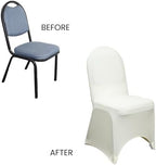 YOUR CHAIR COVERS - 100 Pack Stretch Spandex Banquet Chair Covers - Ivory, Wedding Slip Covers, Premium Quality Chair Cover - Image 5