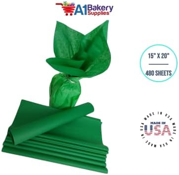 Gift Wrapping Tissue Paper 15X20 480 Pack by A1 Bakery Supplies (Kelly Green) - Image 6