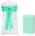 MDS® Pack of 150 Satin Chair Sashes for Weddings and Events Decor, Reusable Chair Bows for Banquet Chairs, Reception, Bridal Shower, Baby Shower, Birthday Party & Holiday Celebrations - Mint by MDS