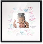 Poster Palooza 24x24 Black Autograph & Signature Picture Frame With White Square Opening Photo Mat for 8x8 Pictures - With Pens, UV Acrylic & Foamboard Backing by PosterPalooza
