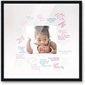 Poster Palooza 16x16 Black Autograph & Signature Picture Frame With White Square Opening Photo Mat for 5x5 Pictures - With Pens, UV Acrylic & Foamboard Backing by PosterPalooza