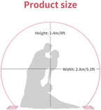 Wedding Arch Round Backdrop Stand Pink Metal Circle Backdrop Stand Circle Balloon Arch Stand Frame for Birthday Party Bridal Shower Anniversary Ceremony Candy Tables Celebration in 2.4x2.8m - Image 2