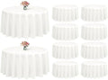 Showgeous 120 Inch Ivory Round Tablecloths, Polyester Table Covers by Showgeous