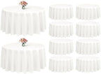 Showgeous 120 Inch Ivory Round Tablecloths, Polyester Table Covers by Showgeous