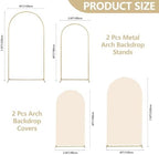 SuuWoee Wedding Arch Backdrop Stand Set of 2 With Beige Cover (7.2FT+6FT) - Image 2