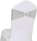 Silver Grey Chair Sashes 50 Pack Spandex Grey Sashes for Chairs Covers Universal Stretch Chair Sashes Band with Heart Buckle Slider for Wedding Banquet Party Decorations by Unknown