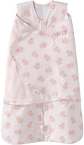 HALO 100% Cotton Sleepsack Swaddle, 3-Way Adjustable Wearable Blanket, TOG 1.5, Watercolor Rose Toss Blush, Small, 3-6 Months by HALO