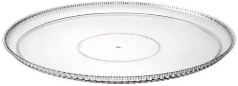12 inch Clear Ridged Round Plastic Tray - Disposable Round Serving Platter for Appetizers Snacks Desserts Fruits Party Catering Buffet Elegant Lightweight Tableware for Events and Gatherings (6) by EcoQuality