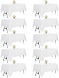 DRESSMAKER 10 Pack White Table Cloth Rectangle 60X102 Inch Fit 6FT Table by Dressmaker