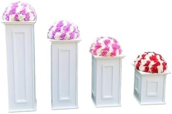 White Roman Column Cake Stand, Wedding Centerpiece, Party Backdrop Display Decor Plinth(4PCS) - Image 2