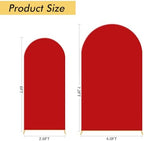 Gawicpy Wedding Arch Backdrop Stand Set Metal Arch Backdrop Stand with Wedding Arch Cover, Wedding Balloon Arch Backdrop Stand for Birthday, Baby Shower, Anniversary (Red, 5.9FT+7.2FT) - Image 2