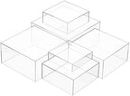 Geelin 6 Pcs Acrylic Risers Cube Stands, Clear, 7 to 12 Inch, Square by Geelin