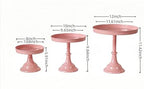 Pink 3Pcs Metal Round Cake Stand Set 8/10/12 Inch Dessert Display - Image 6
