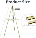 NianFeng Wooden Easel Stand for Sign, Easel Display Stand Floor for Wedding Sign with Adjustable Tray, 63-Inch, Tripod A-Frame Poster Light Duty, Welcome, Art Show & Baby Shower (Golden) - Image 3