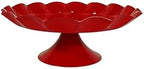 3 Pcs Red Metal Cupcake Stand Scalloped Edge Dessert Display Tray - Image 6