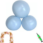 Reusable Inflatable Balloon Garland Arch Kit, 3/7 PCS Linked Pvc Balloons with Elastic Bands & Leak-proof Nozzle, Party Decoration for Birthdays, Weddings & Celebration (7, Light Blue) by Unknown