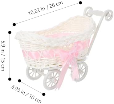 Amosfun 3pcs Baby Stroller Woven Baskets Set Birthday Wedding Party Supplies Candy Snack Tray - Image 2