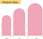 Set of 3 Wedding Arch Backdrop Stand,4+5+6 FT，Small Metal Arch Frame with 3 Pink Backdrop Covers,Easy Setup for Birthday Baby Shower Anniversary Dessert Table Decoration - Image 6