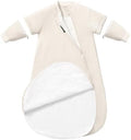 Rayon Made from Bamboo Sleep Sack 6-12 Months, Detachable Sleeves - Adjustable Warmth to Prevent Overheating, 1.0 TOG Breathable Wearable Blanket Toddler Sleeping Bag, Safe for Night Sleep by usbettas