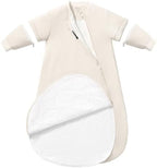 Rayon Made from Bamboo Sleep Sack 6-12 Months, Detachable Sleeves - Adjustable Warmth to Prevent Overheating, 1.0 TOG Breathable Wearable Blanket Toddler Sleeping Bag, Safe for Night Sleep by usbettas