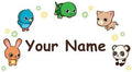 Oliver's Labels Premium Name Wall Decals - Matte Finish Personalized Wall Art for Kids' Rooms & Nurseries (Anime Animals) by Oliver%27s+Labels